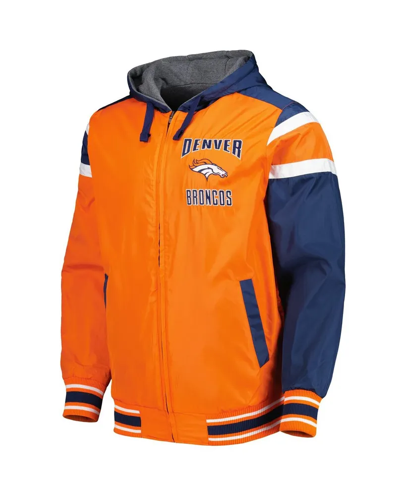 Men's G-iii Sports by Carl Banks Orange, Gray Denver Broncos Extreme Full Back Reversible Hoodie Full-Zip Jacket