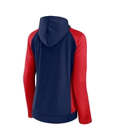 Women's Fanatics Navy, Red New England Patriots End Around Raglan Full-Zip Hoodie