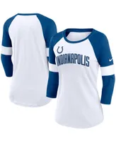 Women's Nike Indianapolis Colts White, Heathered Royal Football Pride Slub 3/4 Raglan Sleeve T-shirt