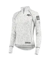 Women's Colosseum White Iowa Hawkeyes Oht Military-Inspired Appreciation Officer Arctic Camo 1/4-Zip Jacket