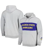 Men's Fanatics Heather Gray Golden State Warriors Wordmark French Terry Pullover Hoodie