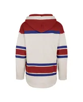 Men's '47 Brand Oatmeal Montreal Canadiens Rockaway Lace-Up Pullover Hoodie