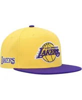 Men's Mitchell & Ness Gold, Purple Los Angeles Lakers Side Core 2.0 Snapback Hat