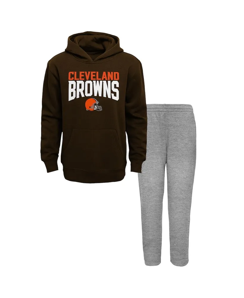 Youth Brown Cleveland Browns Team Fleece Pullover Hoodie 