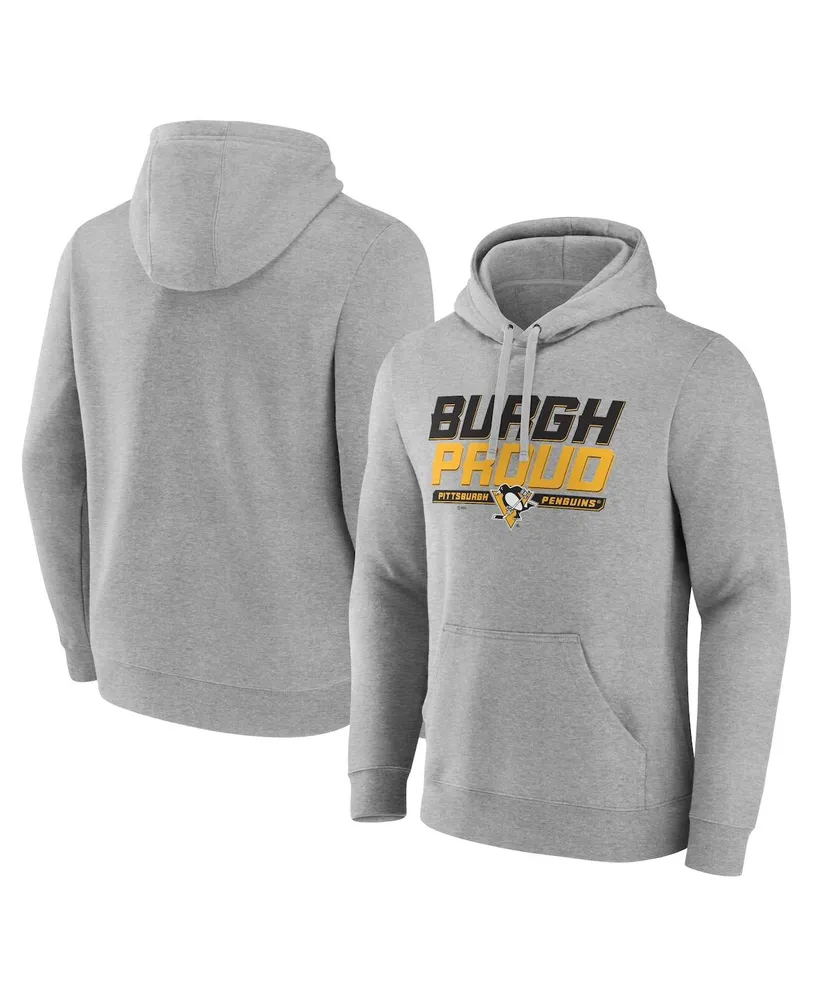 Men's Fanatics Branded Heathered Gray Pittsburgh Steelers Team Logo  Pullover Hoodie