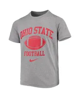 Big Boys Nike Heathered Gray Ohio State Buckeyes Retro Lockup Legend Performance T-shirt