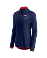 Women's Fanatics Navy New England Patriots Worth the Drive Quarter-Zip Top