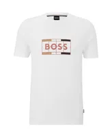 Boss by Hugo Men's Cotton Slim-Fit T-shirt with Tennis-inspired Logo Print