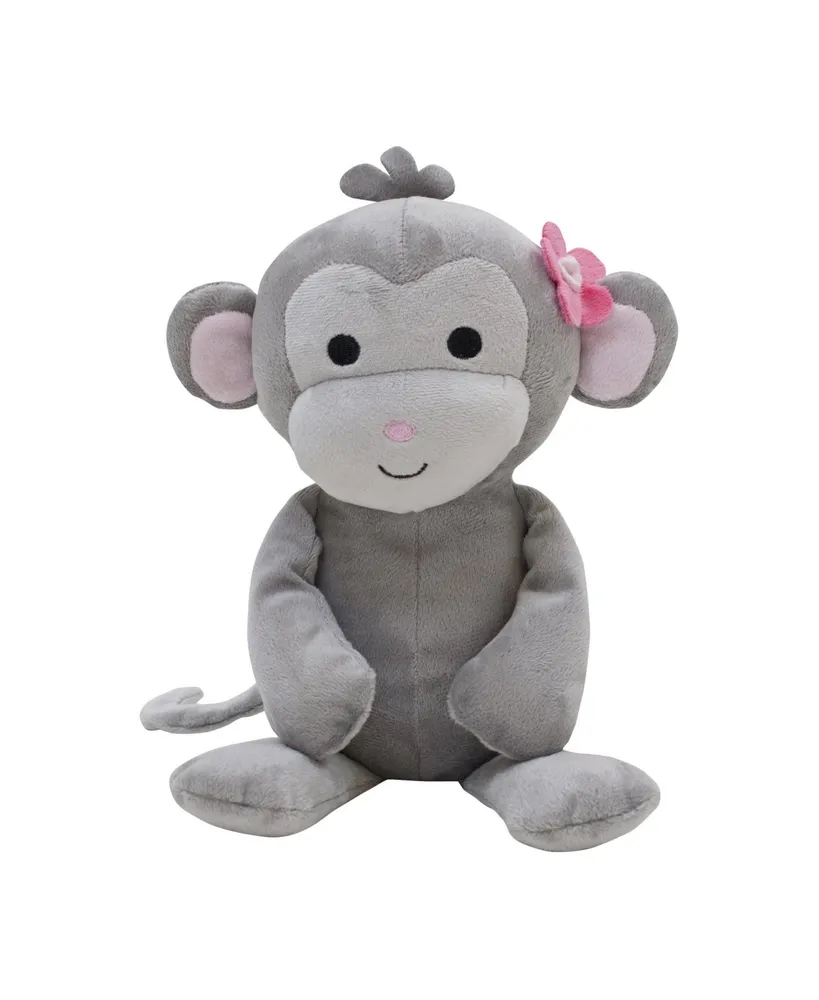 Bedtime Originals Pinkie Gray/Pink Plush Monkey Stuffed Animal - Cupcake