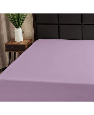 Superity Linen 100% Cotton Breathable Fitted Sheet - Lavender