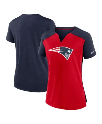 Women's Nike Red, Navy New England Patriots Impact Exceed Performance Notch Neck T-shirt