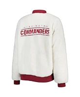 Women's G-iii 4Her by Carl Banks Oatmeal, Burgundy Washington Commanders Switchback Reversible Full-Zip Jacket