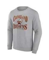 Men's Fanatics Heathered Gray Cleveland Browns Playability Pullover Sweatshirt