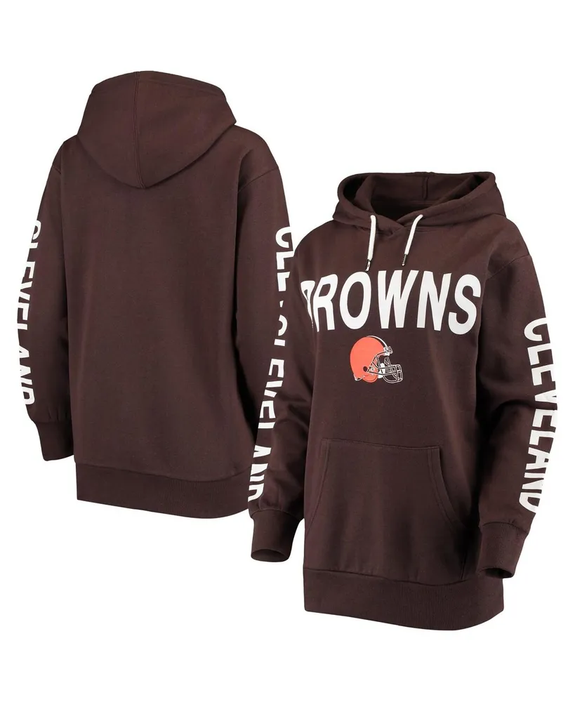 Women's G-iii 4Her by Carl Banks Brown Cleveland Browns Extra Point Pullover Hoodie