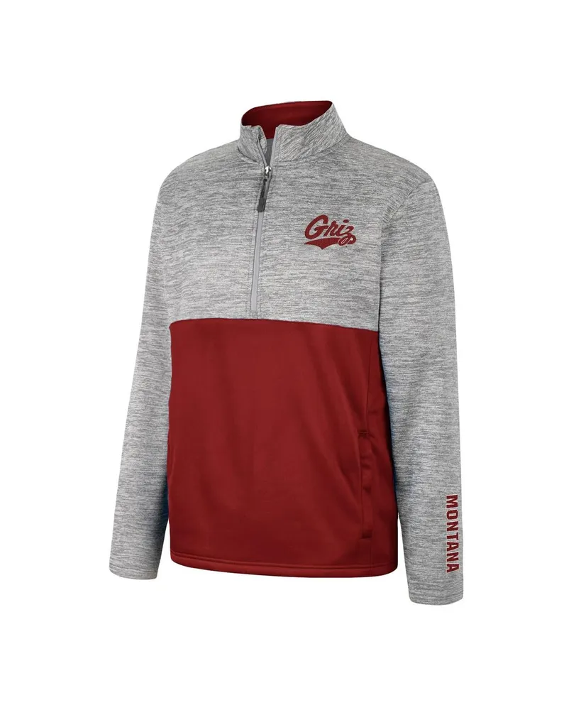 Men's Colosseum Gray Montana Grizzlies John Half-Zip Jacket