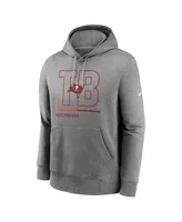 Men's Nike Heathered Gray Tampa Bay Buccaneers City Code Club Fleece Pullover Hoodie