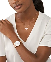 A|X Armani Exchange Women's Three-Hand Rose Gold-Tone Stainless Steel Bracelet Watch, 36mm and Rose Gold-Tone Stainless Steel Necklace Set