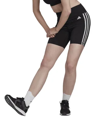 adidas Women's Training Essentials 3-Stripes High-Waisted Short Leggings
