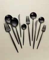 Hampton Forge Skandia Zephyr Black 45 Piece Flatware Set, Service For 8