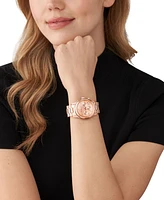 Michael Kors Women's Runway Chronograph Rose Gold-Tone Stainless Steel Bracelet Watch, 38mm