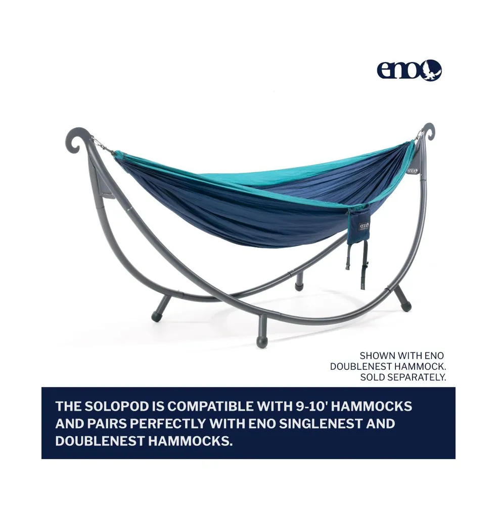 Eno SoloPod Hammock Stand - Outdoor Stand for Camping, Traveling, a Festival, Patio Furniture, or the Beach - Charcoal