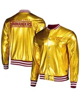 Men's The Wild Collective Gold Washington Commanders Metallic Bomber Full-Snap Jacket