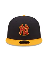 New Era Men's Navy, Gold New York Yankees Primary Logo 59FIFTY Fitted Hat