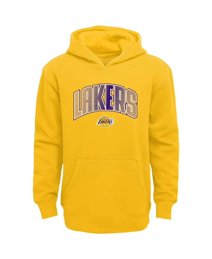 Little Boys and Girls Gold, Heather Gray Los Angeles Lakers Double Up Pullover Hoodie and Pants Set
