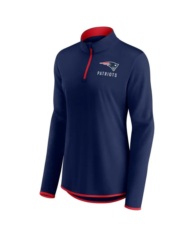 Women's Fanatics Navy New England Patriots Plus Worth the Drive Quarter-Zip Top