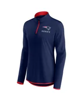 Women's Fanatics Navy New England Patriots Plus Worth the Drive Quarter-Zip Top