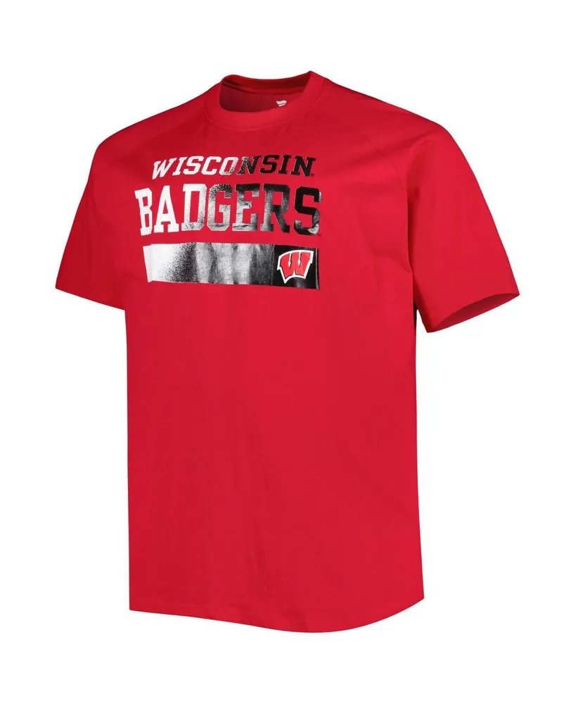 Men's Red Wisconsin Badgers Big and Tall Raglan T-shirt