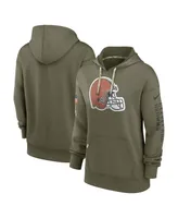 Women's Nike Olive Cleveland Browns 2022 Salute To Service Performance Pullover Hoodie