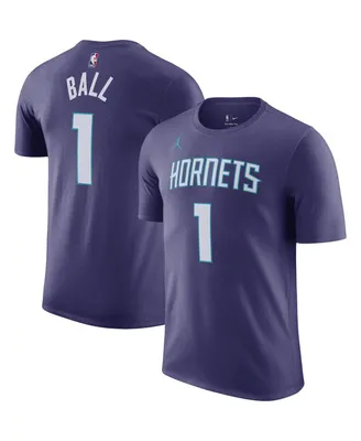 Men's Jordan LaMelo Ball Purple Charlotte Hornets 2022/23 Statement Edition Name and Number T-shirt