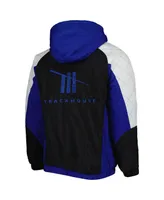 Men's Starter Blue, Black Trackhouse Racing The Body Check Half-Snap Pullover Jacket