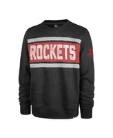 Men's '47 Brand Heather Black Houston Rockets Tribeca Emerson Pullover Sweatshirt