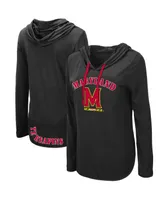 Women's Colosseum Black Maryland Terrapins My Lover Hoodie Long Sleeve T-shirt