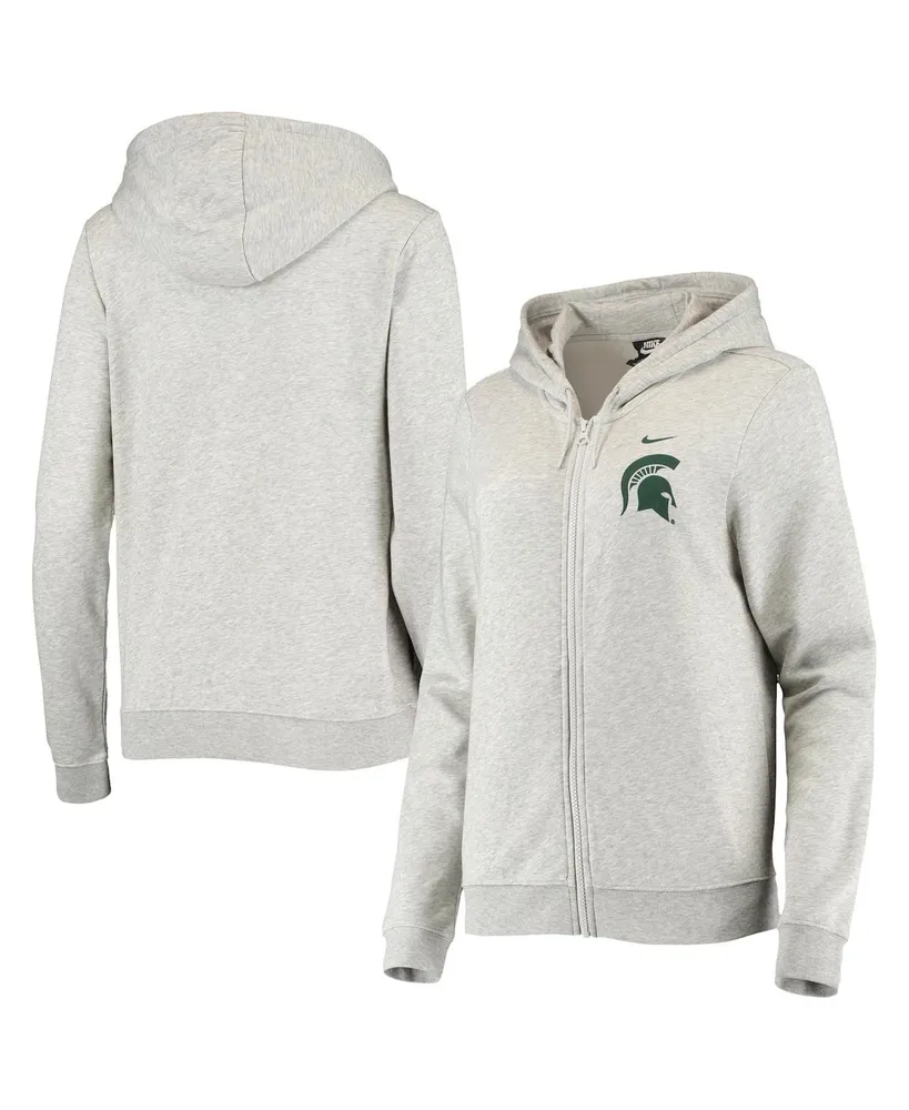 Women's Nike Heathered Gray Michigan State Spartans Varsity Fleece Full-Zip Hoodie