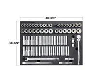 Powerbuilt 69 Piece Pro Tech 1/2 Inch Drive Sae and Metric Socket Set