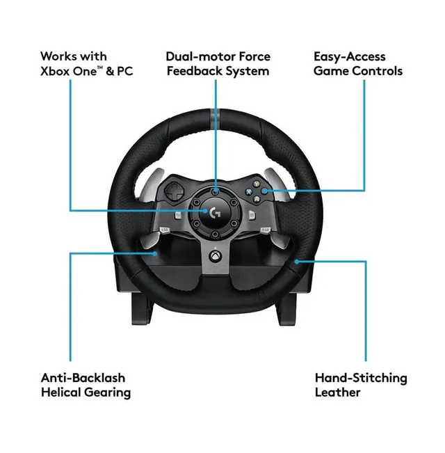 Logitech G920 Driving Force Racing Wheel for Xbox One and Windows - Black  (New in Non-Retail Packaging)