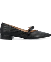 Journee Collection Women's Cait Bow Mary Jane Pointed Toe Flats