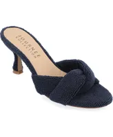 Journee Collection Women's Mannon Terry Cloth Dress Sandals