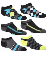 MeMoi Boys 6 Pairs Argyle Flow Low Cut Socks