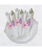 Big Dot of Happiness Beautiful Butterfly Floral Baby Shower or Birthday Holder Napkin Rings 24 Ct