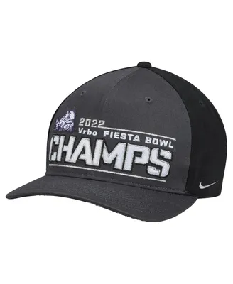 Men's Nike Black Tcu Horned Frogs College Football Playoff 2022 Fiesta Bowl Champions Locker Room CL99 Adjustable Hat