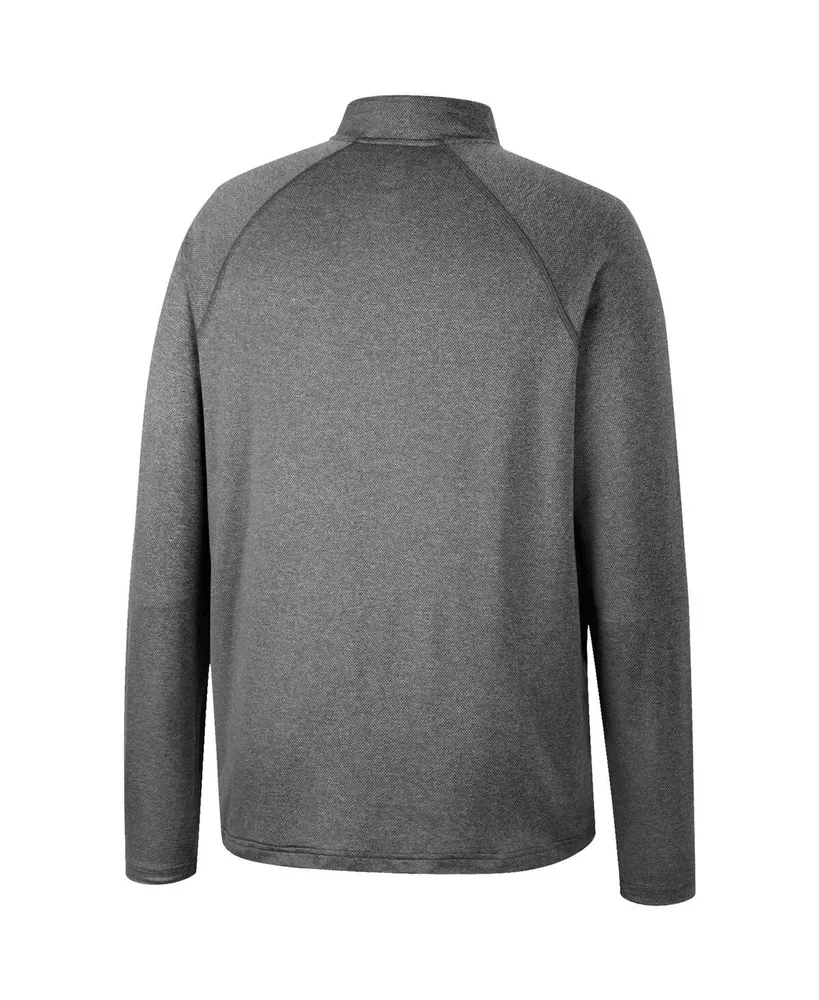 Men's Colosseum Heathered Gray Wisconsin Badgers Earth First Raglan Quarter-Zip Windshirt