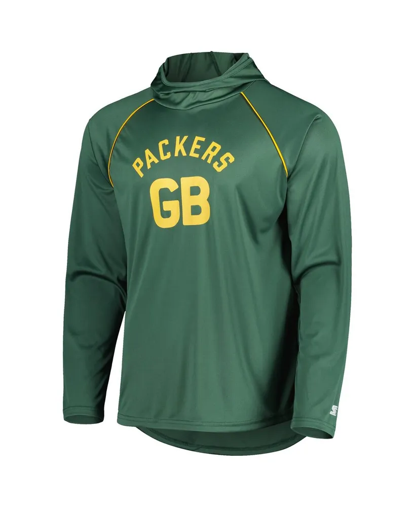 Men's Starter Green Bay Packers Vintage-Like Logo Raglan Hoodie T-shirt