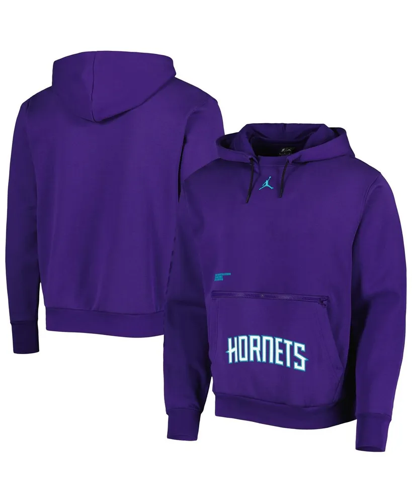 Men's Jordan Purple Charlotte Hornets Courtside Statement Edition Pullover Hoodie