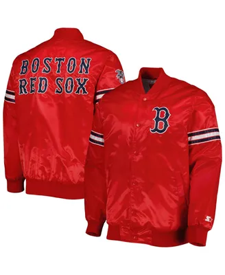 Men's Starter Red Boston Sox Pick and Roll Satin Varsity Full-Snap Jacket