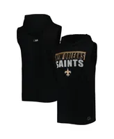 Men's Msx by Michael Strahan Black New Orleans Saints Relay Sleeveless Pullover Hoodie