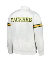 Men's Starter White Green Bay Packers The Power Forward Full-Snap Jacket